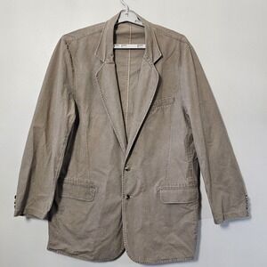 L.L. Bean Blazer Men's Size 46 Tall Cotton Made In USA Two Button Sport Coat Tan